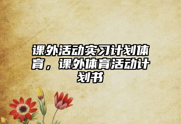 課外活動實習計劃體育，課外體育活動計劃書