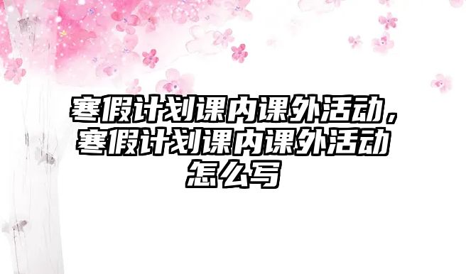 寒假計劃課內課外活動，寒假計劃課內課外活動怎么寫