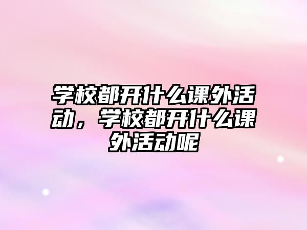 學(xué)校都開(kāi)什么課外活動(dòng)，學(xué)校都開(kāi)什么課外活動(dòng)呢