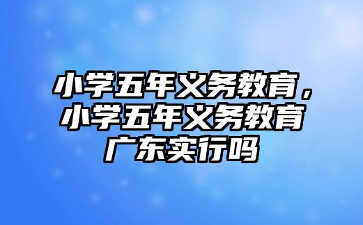 小學五年義務教育，小學五年義務教育廣東實行嗎