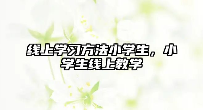 線上學(xué)習(xí)方法小學(xué)生，小學(xué)生線上教學(xué)