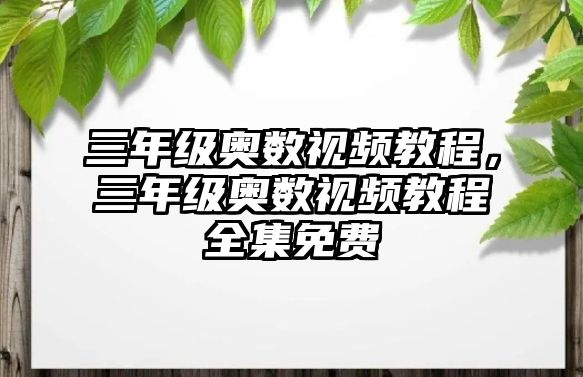 三年級奧數(shù)視頻教程，三年級奧數(shù)視頻教程全集免費(fèi)